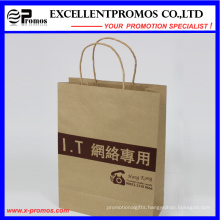 Logo Printed Natural Kraft Shopping Bag (EP-FP55515)